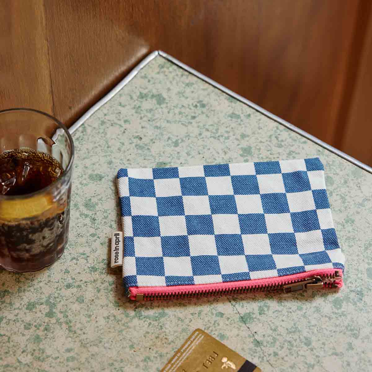 MARIE PORTEMONNEE DAMBORD ECRU/MARINEBLAUW