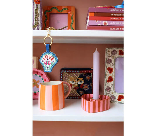 Kandelaar hartje gestreept