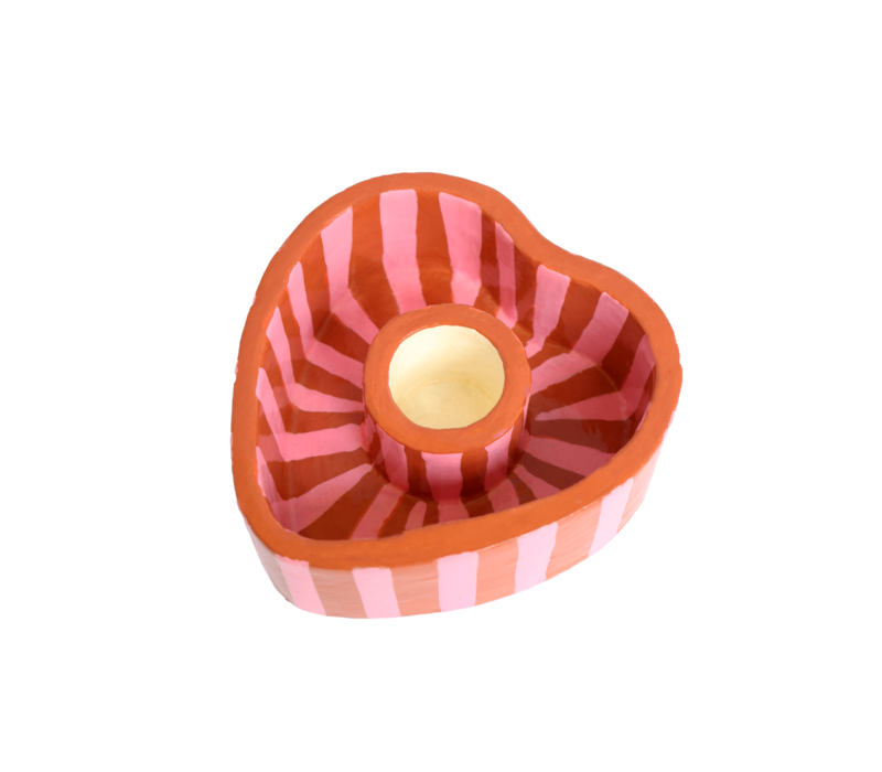 Kandelaar hartje gestreept