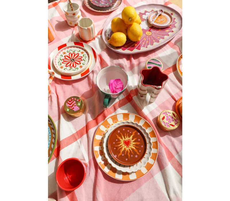 Klein bordje hartje met vuur