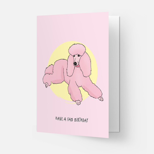 Pink Poodle greeting card