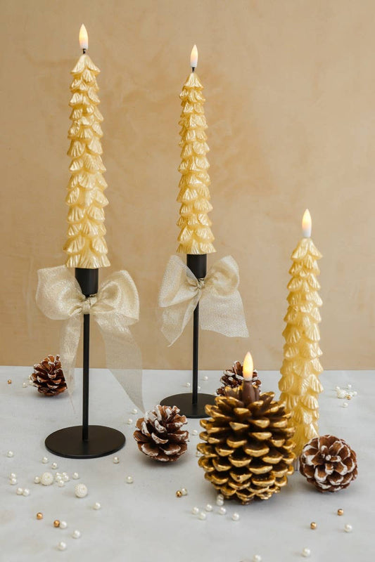LED X-Mas Tree Candle Gold RC - Set of 2
