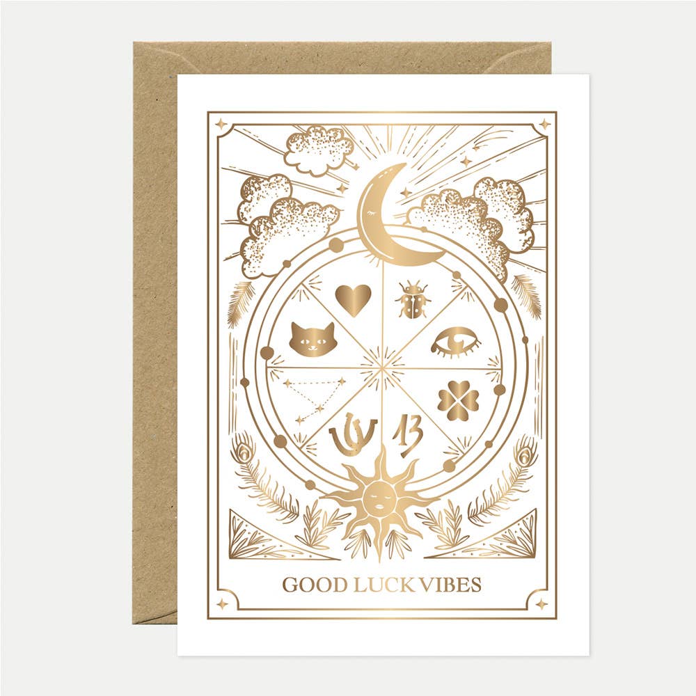 Wenskaarten - Gold Good Luck