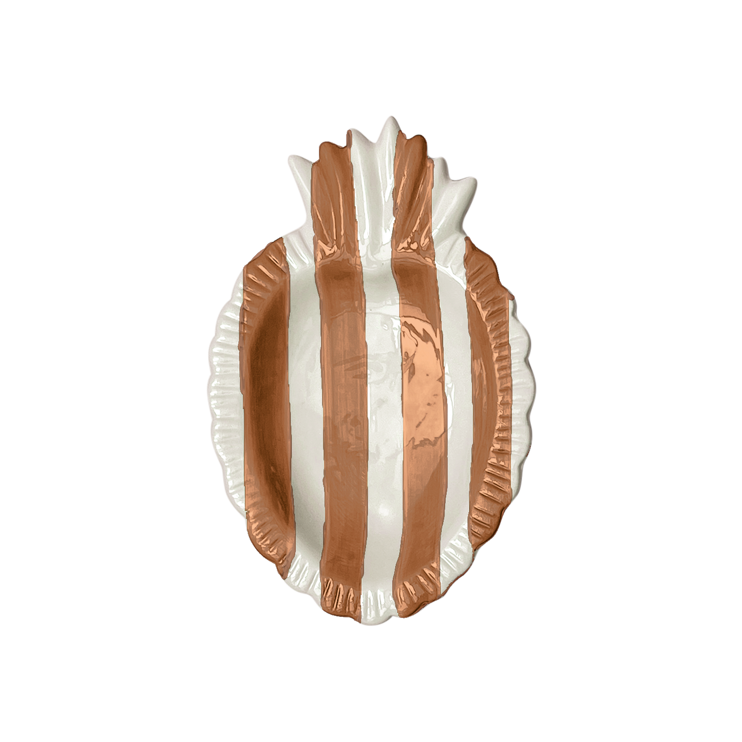 Ex-voto schaaltje bruine streep L17 B11 H2,2cm