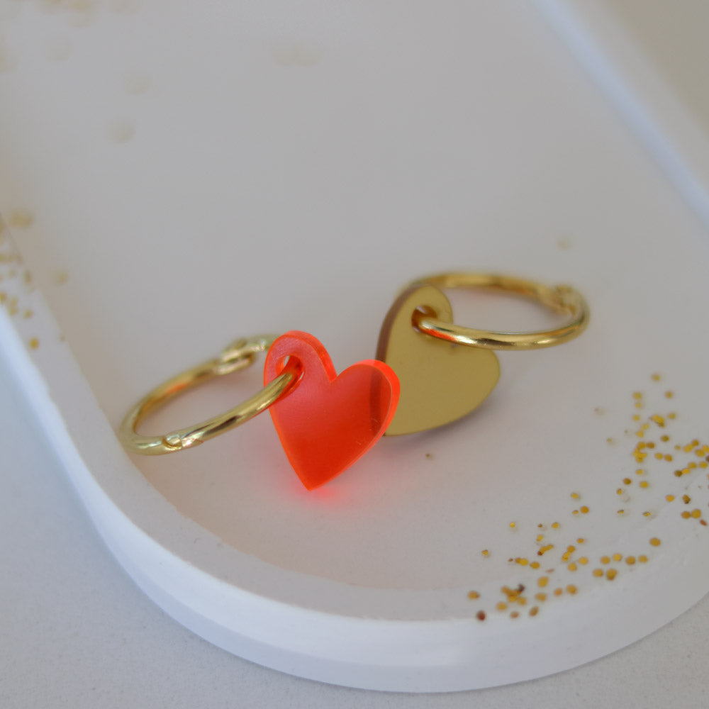 Hangertje hart FLUOR ORANJE