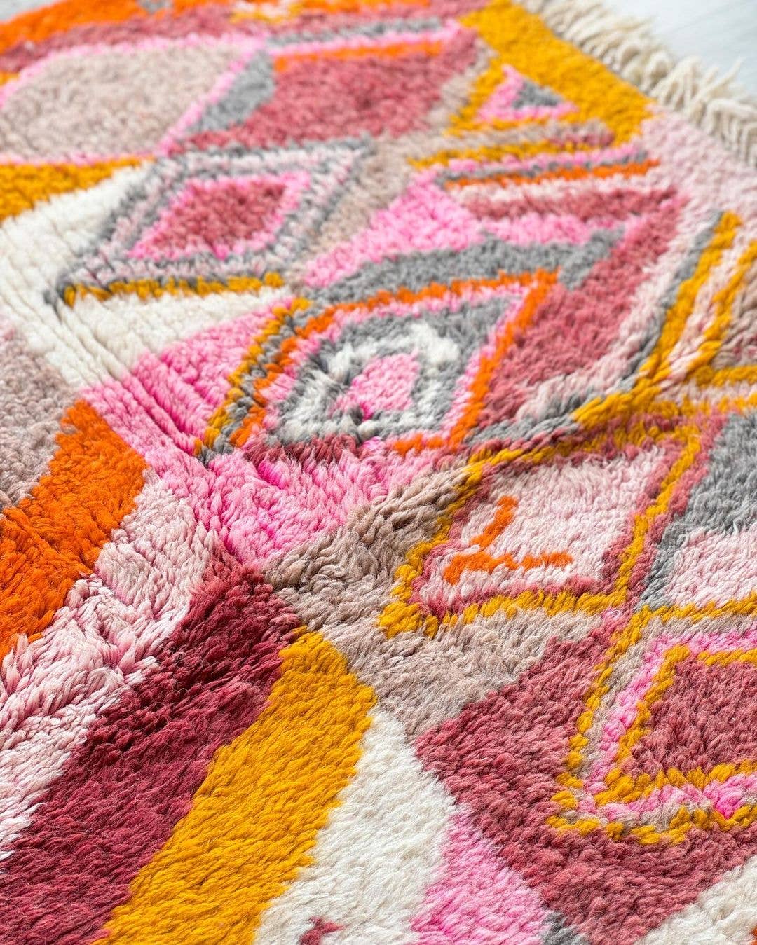 Kleurrijk Berber Marokkaans tapijt, Groot vloerkleed, Shaggy tapijt