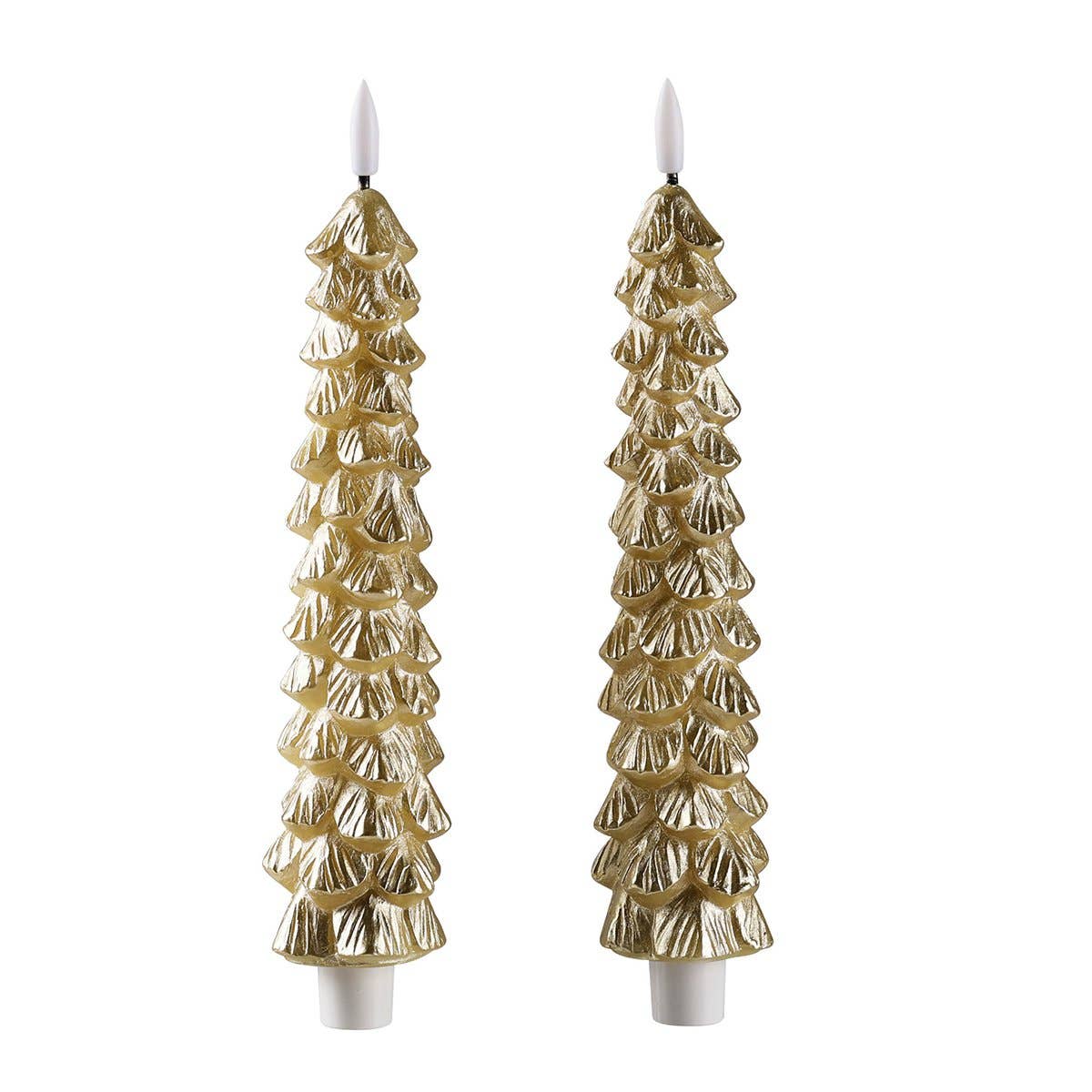 LED X-Mas Tree Candle Gold - Set of 2