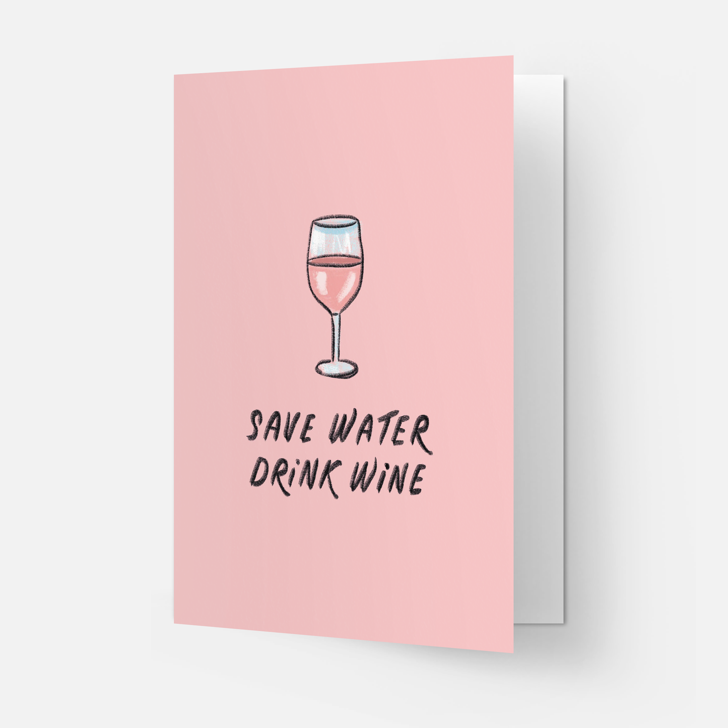Drink wine greeting card