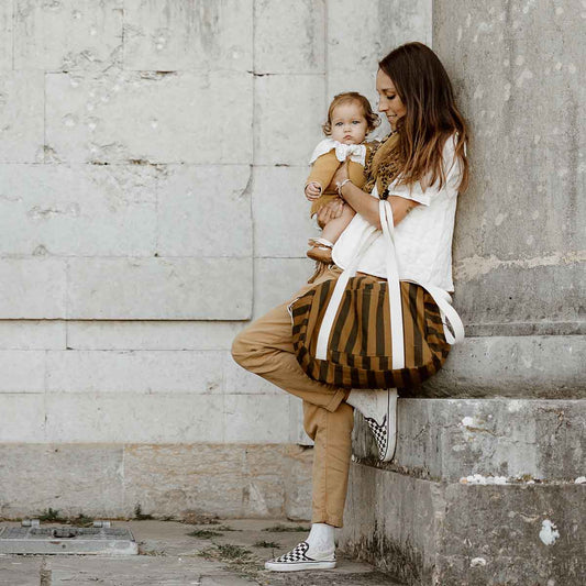 LUIERTAS - WEEKENDTAS MET RAPHAEL KOMIJN EN ZWARTE STREEP