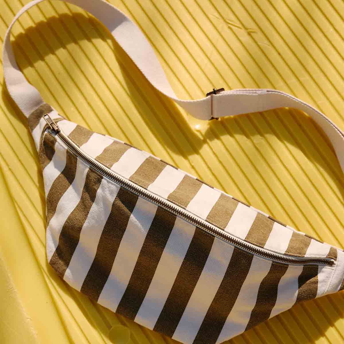 OLIJF / GRIJS GESTREEPTE HEUPTAS