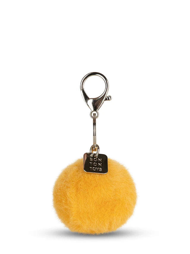 Smiley Keychain ECO Fuzzy YELLOW