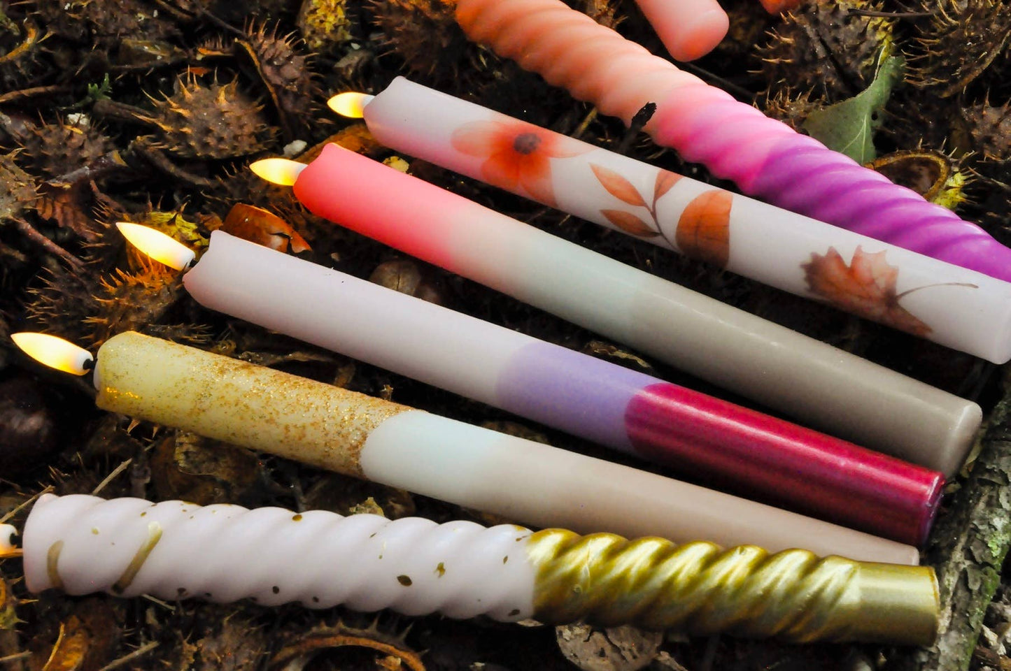 LED Pillar Candle Peachy - Set of 2