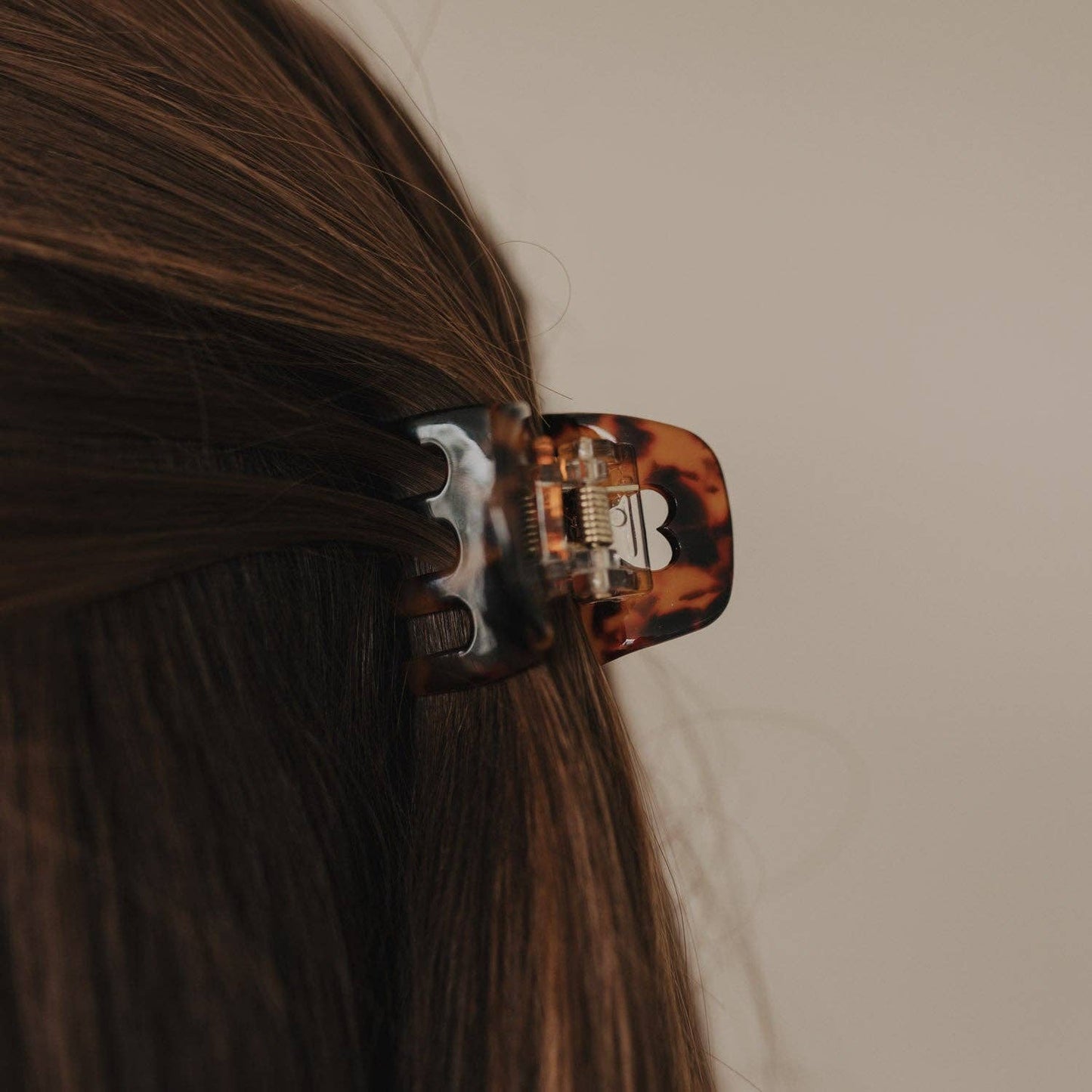 Haarclip klein hart amber