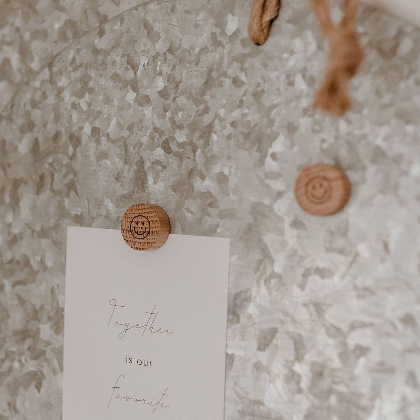 Smiley houten magneetset van 3 stuks