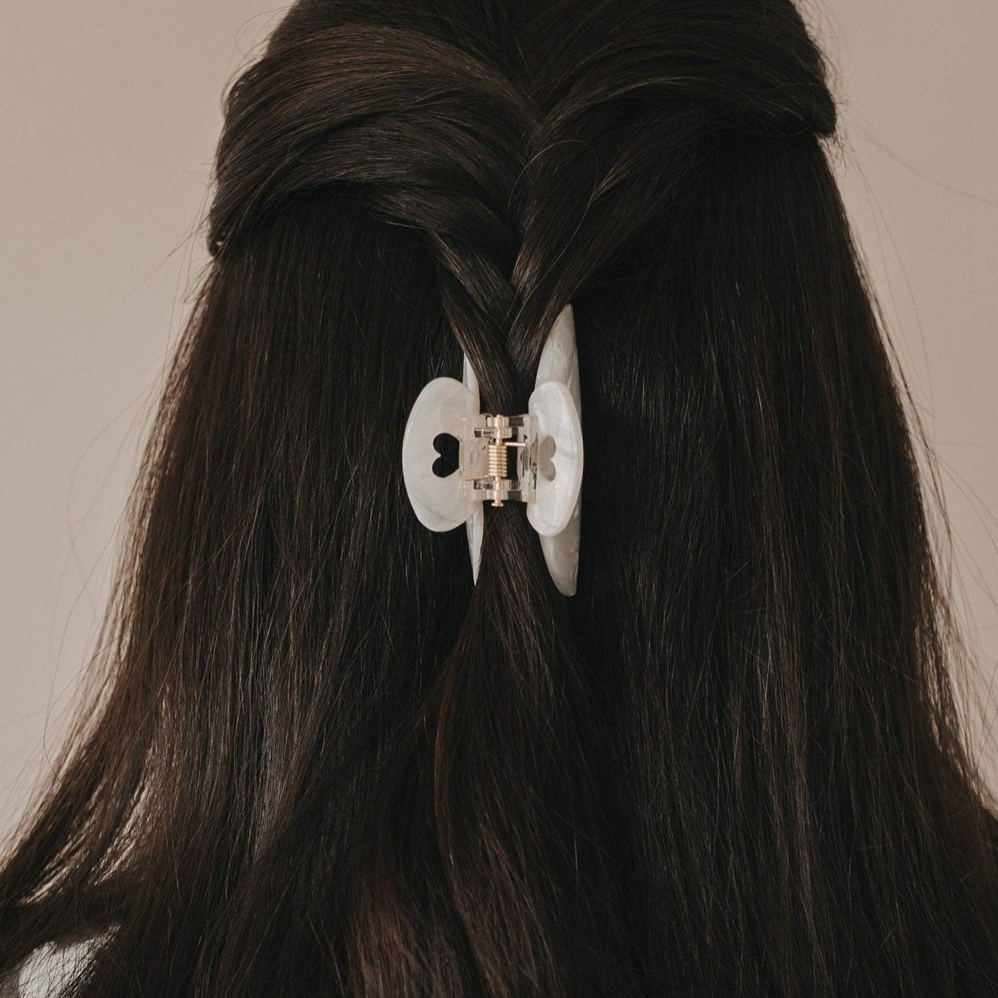 Grote parelknip met hartvorm en parelmoerlook (10 stuks per verpakking)