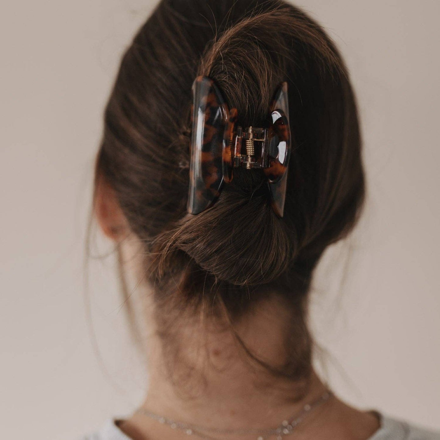 Haarclip groot hart amber