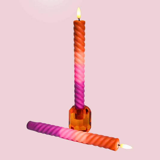 LED Swirl Candle Sunset - Set of 2