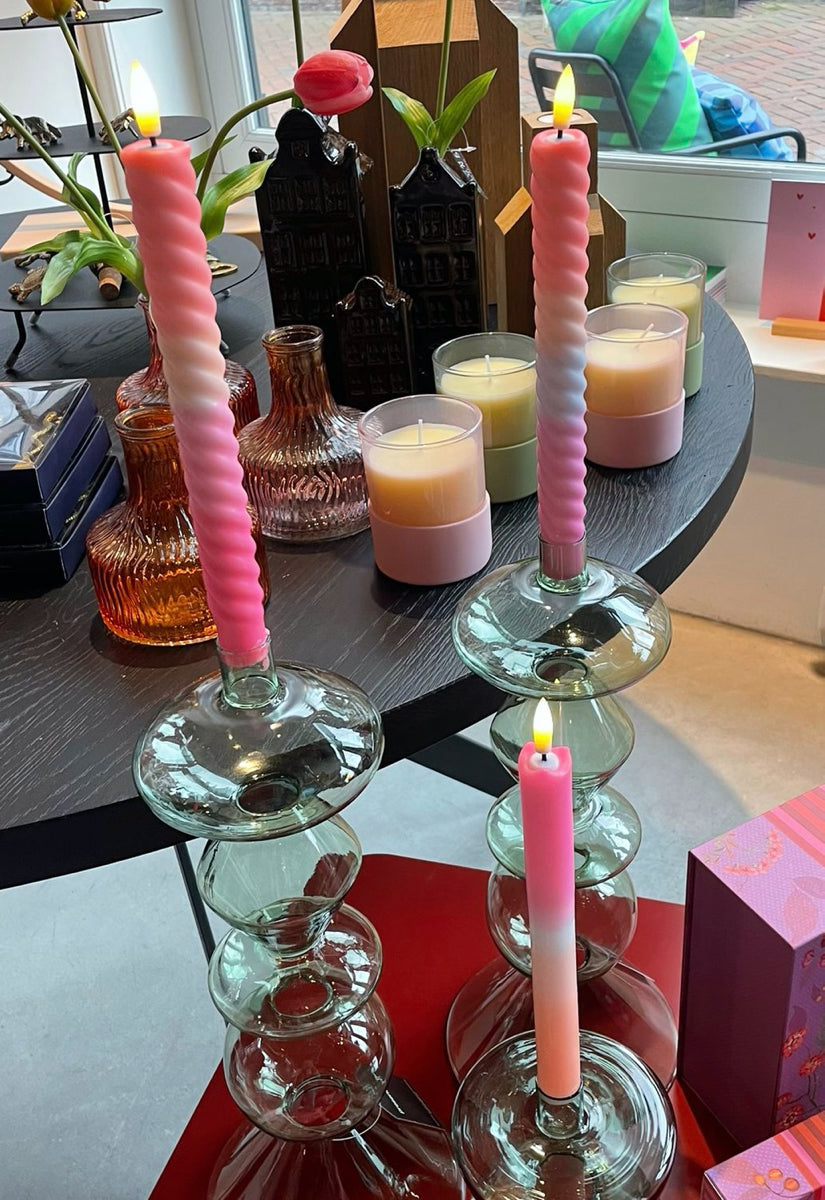 LED Swirl Candle Multicolor - Set of 2