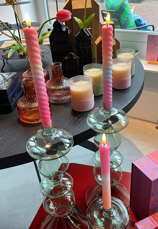 LED Swirl Candle Multicolor - Set of 2