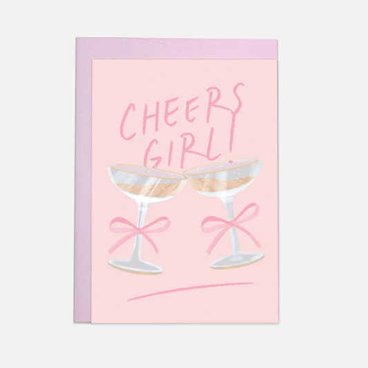 Cheers girl wenskaart