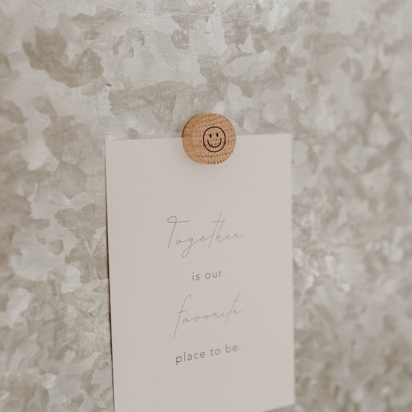 Smiley houten magneetset van 3 stuks