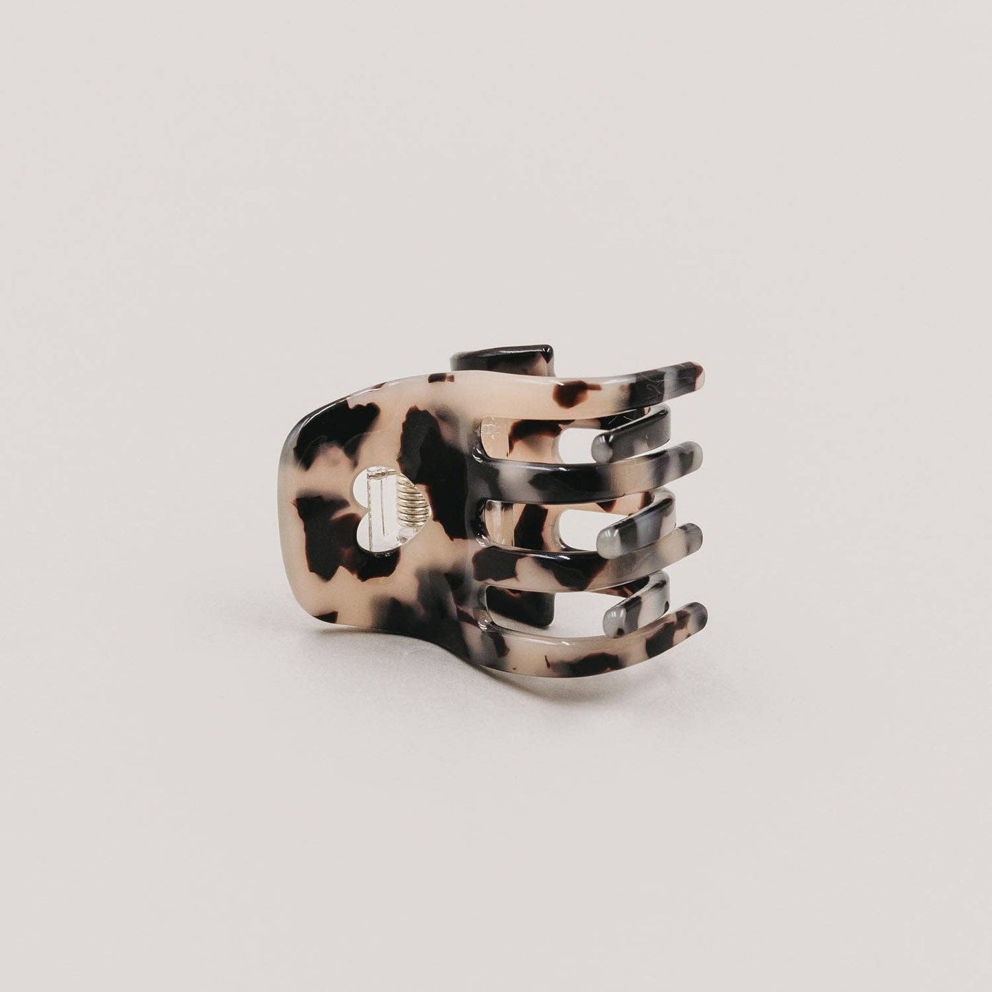 Kleine haarclip met hart en luipaardprint