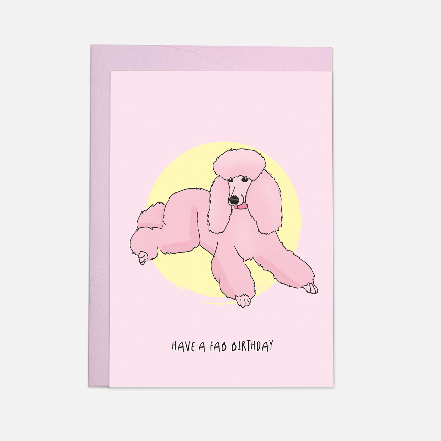 Pink Poodle greeting card