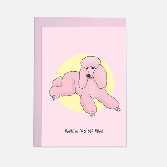 Pink Poodle greeting card