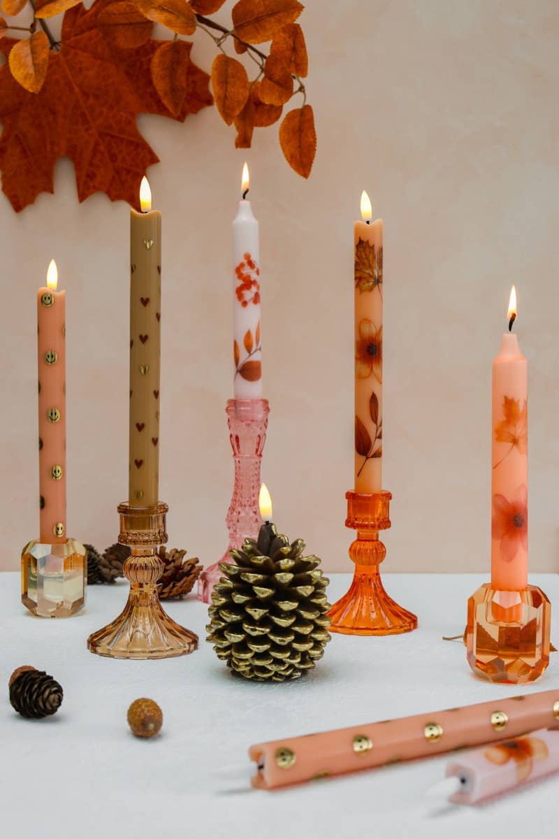 LED Pillar Candle Hearts Sand - Set of 2