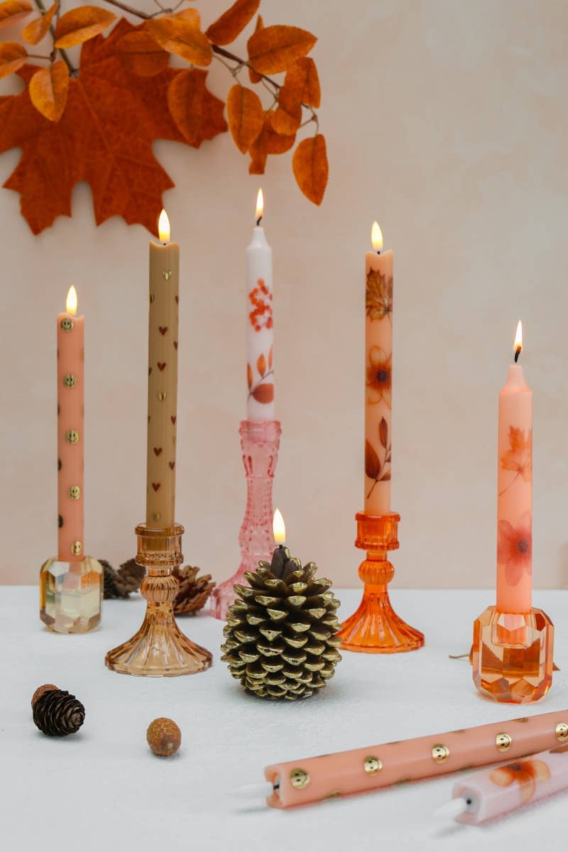 LED Pillar Candle Happy Orange RC - Set of 2