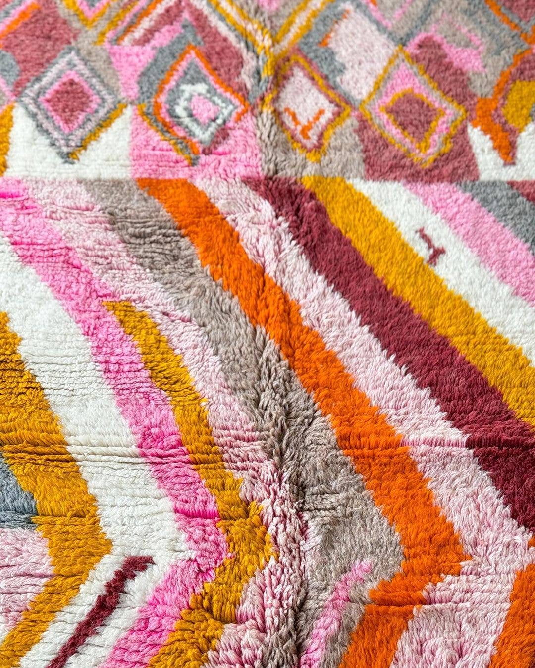 Kleurrijk Berber Marokkaans tapijt, Groot vloerkleed, Shaggy tapijt