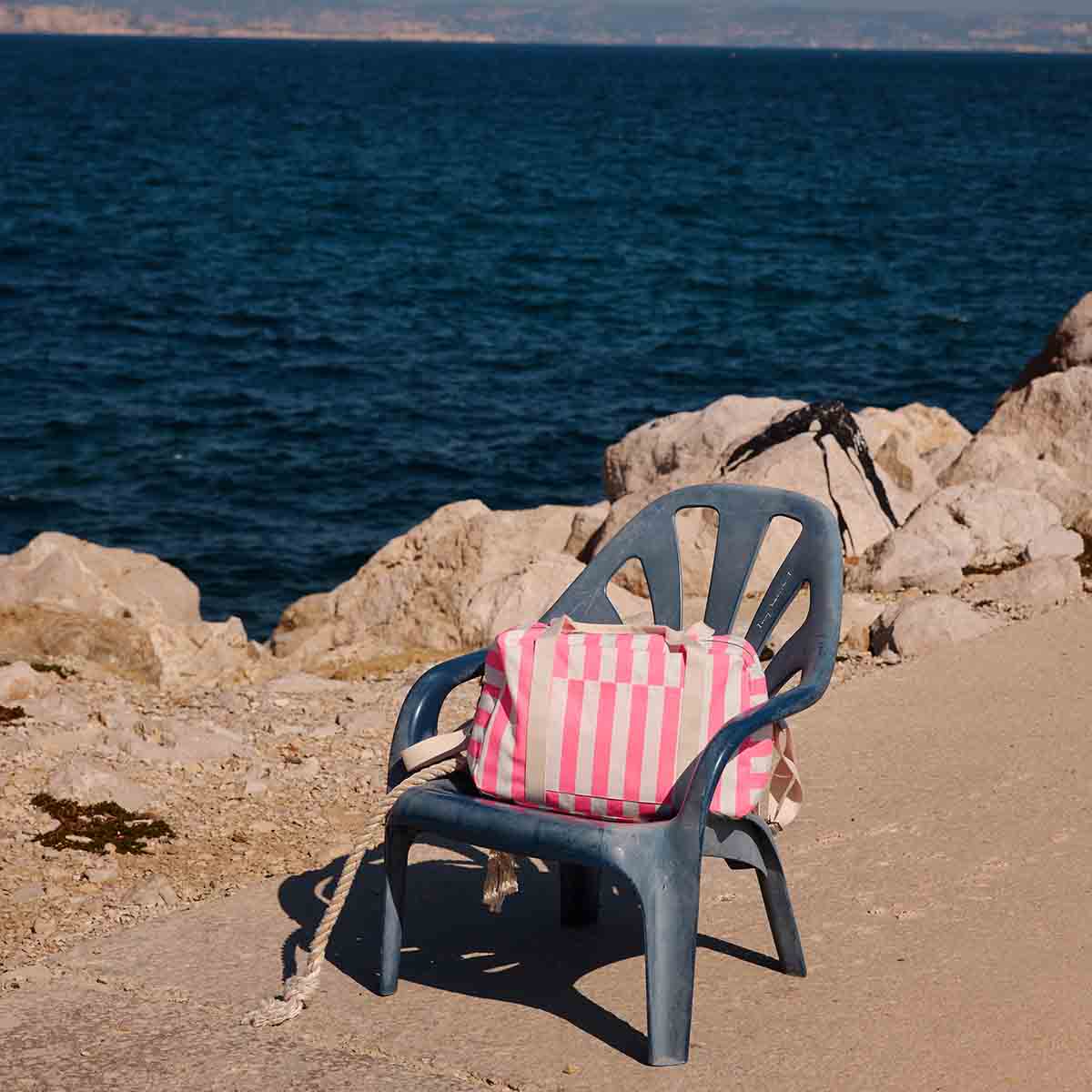 LUIERTAS - RAPHAEL WEEKENDTAS MET FLUORESCERENDE ROZE STREEP