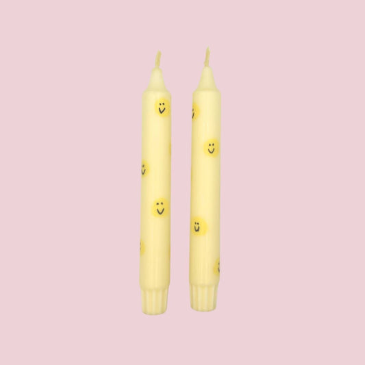 Diner Kaars Smiley Yellow