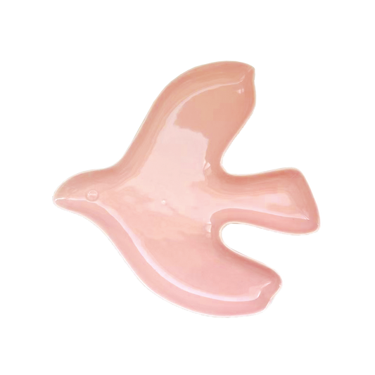 Roze vogelkom L20 B20 H5cm