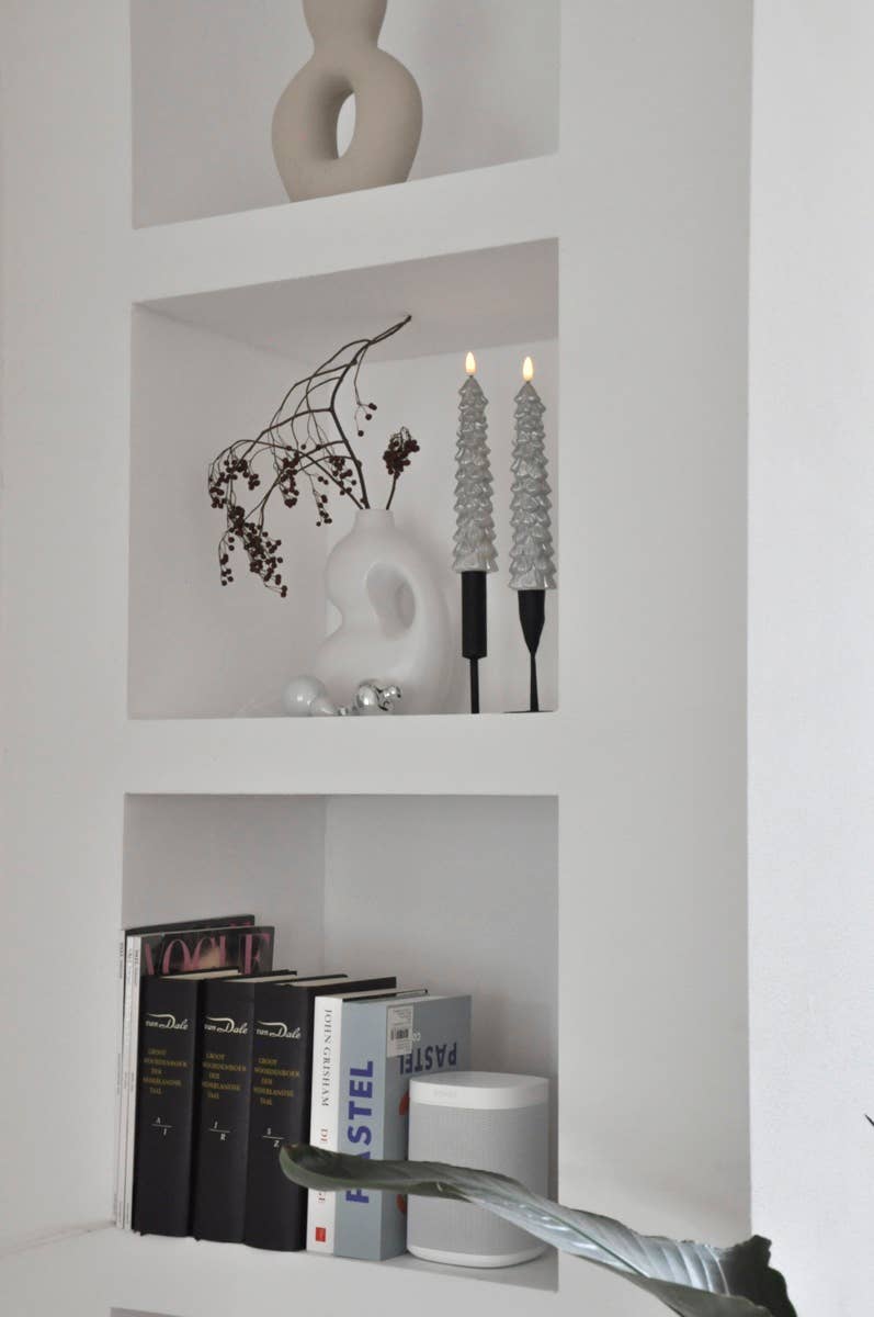 LED X-Mas Tree Candle Silver - Set of 2