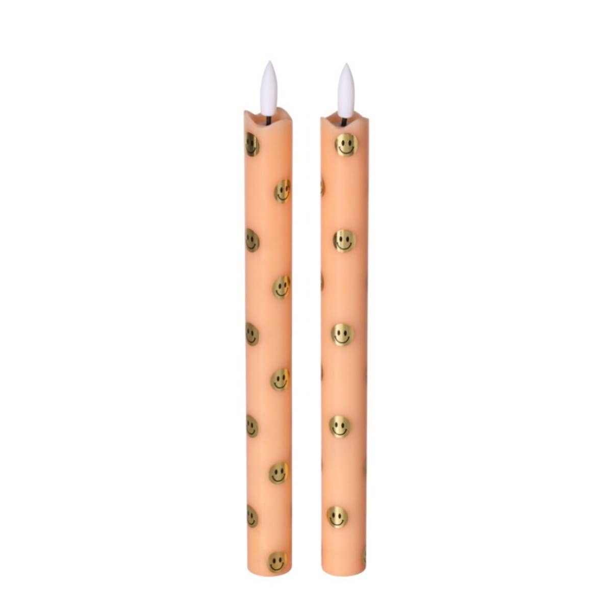 LED Pillar Candle Happy Orange RC - Set of 2