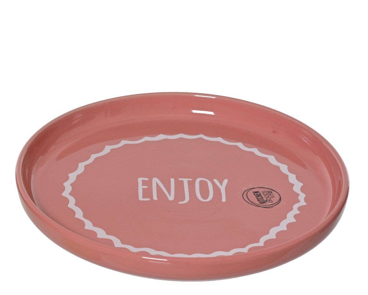 Breakfast plate ceramic pink