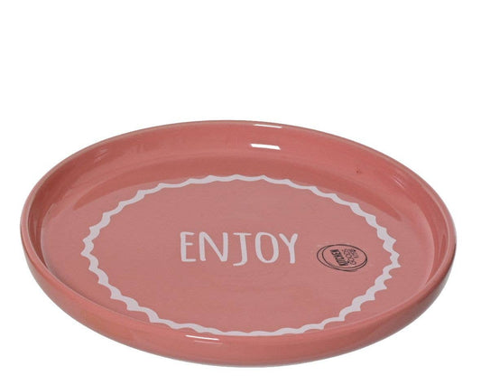 Breakfast plate ceramic pink