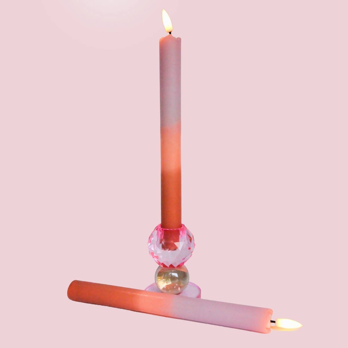 LED Pillar Candle Peachy - Set of 2