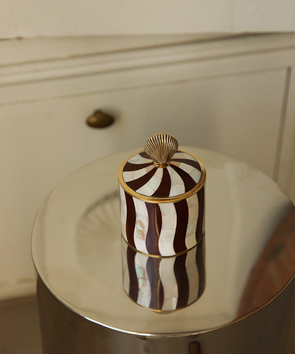 Sieradendoos Abby schelp bordeaux groot