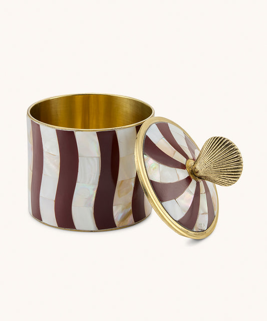 Sieradendoos Abby schelp bordeaux groot