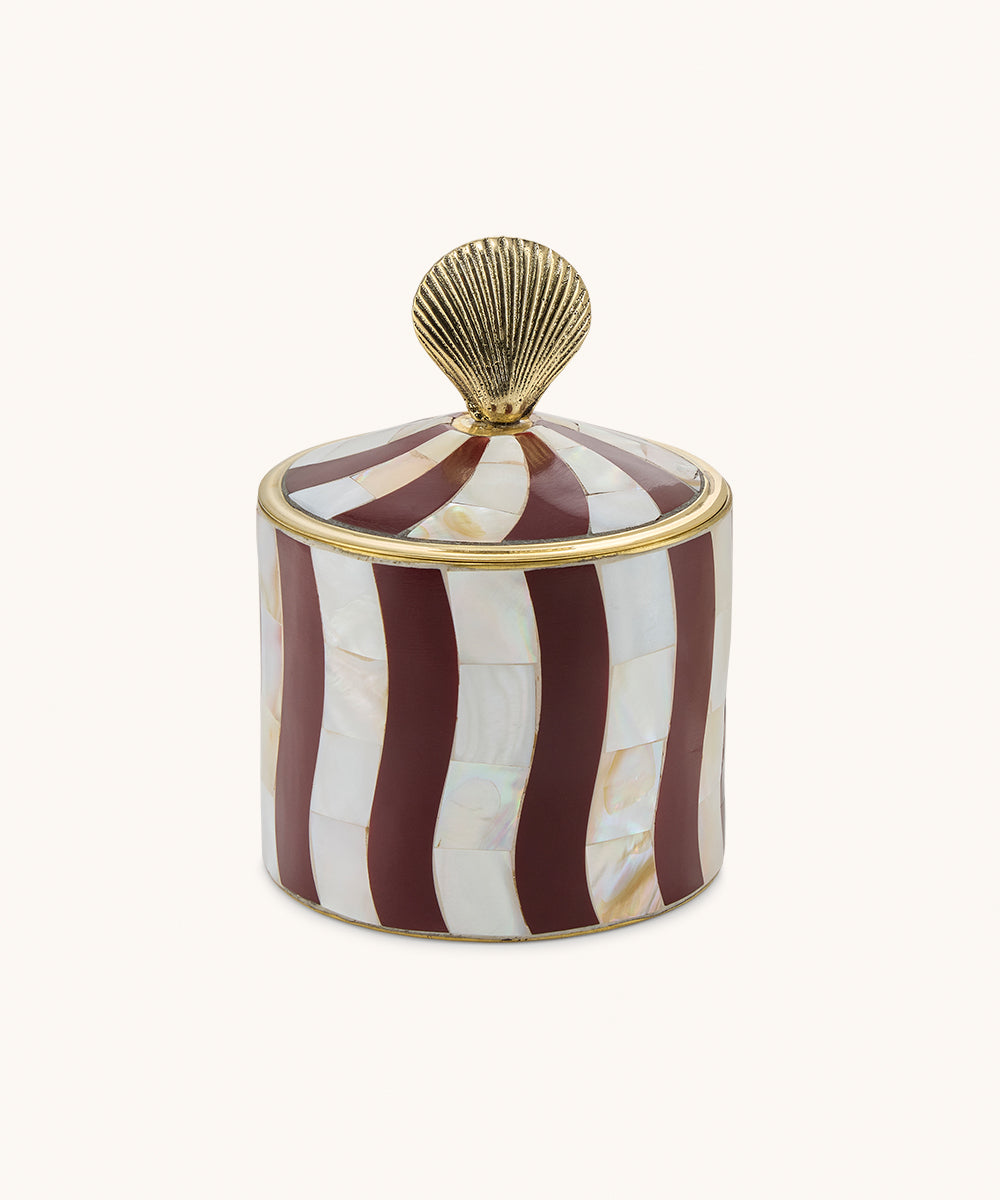 Sieradendoos Abby schelp bordeaux groot