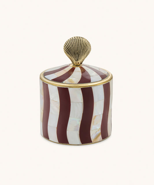 Sieradendoos Abby schelp bordeaux groot