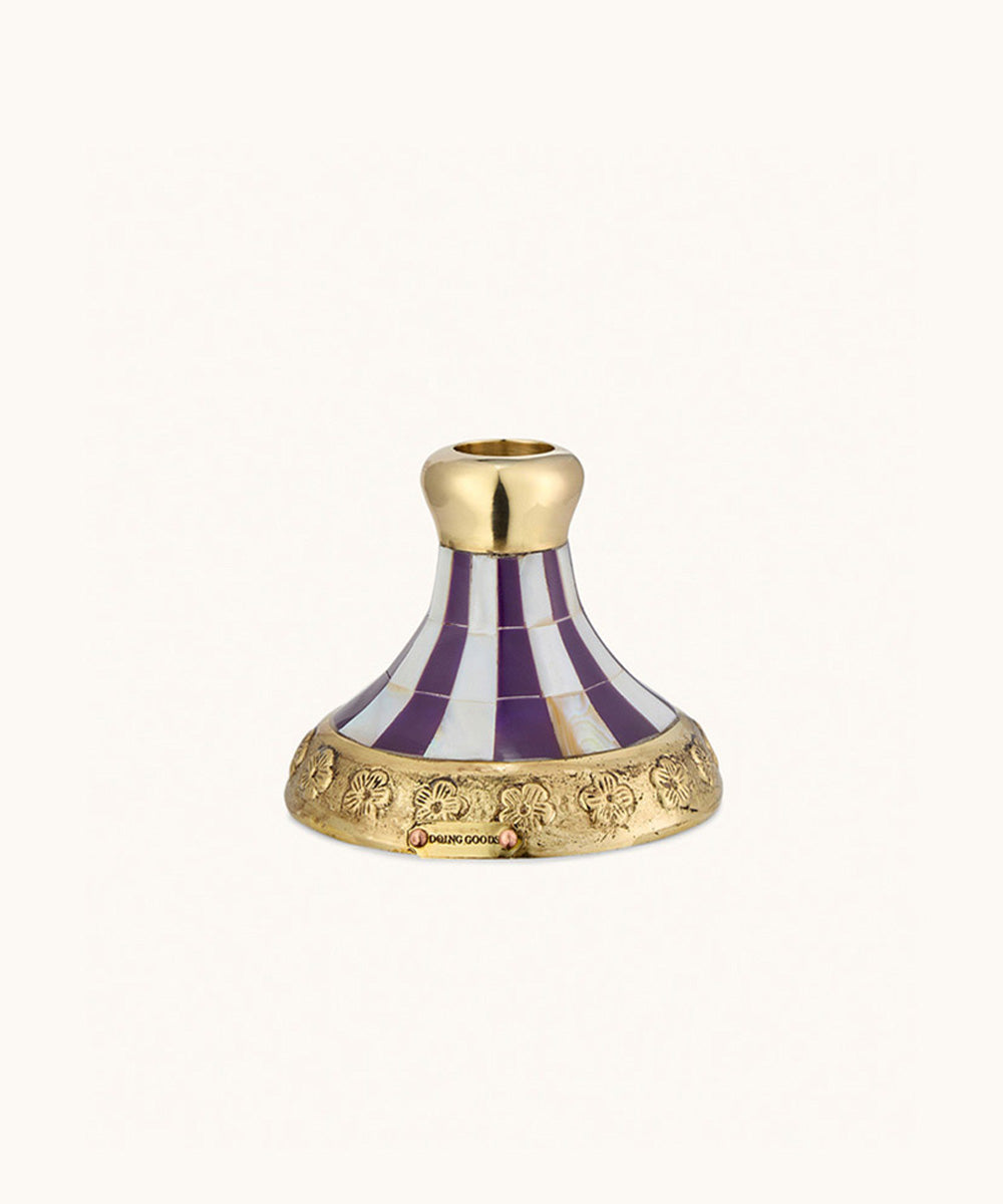 Sanya Striped Candle Holder Purple