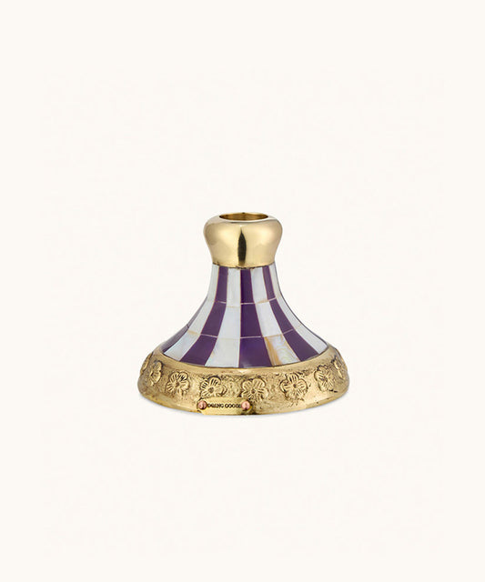 Sanya Striped Candle Holder Purple