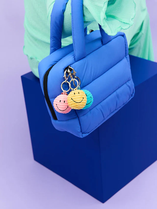 Smiley Keychain ECO Corduroy BLUE