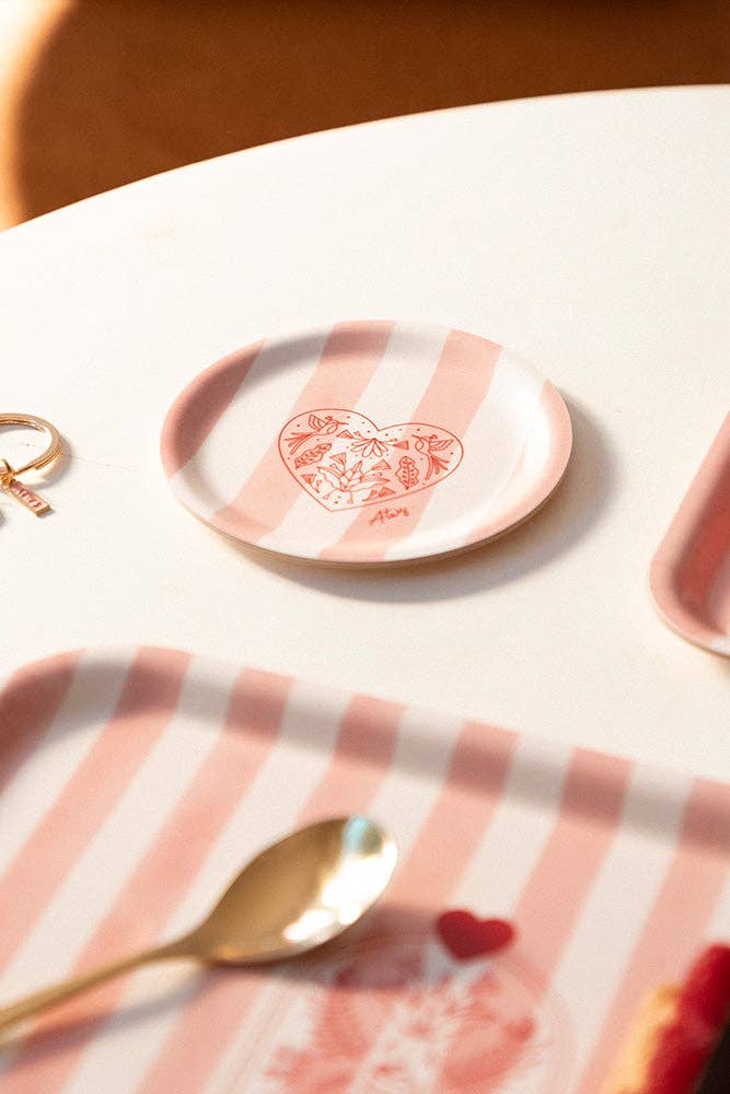 Roze strepen - Dienblad voor onderzetters