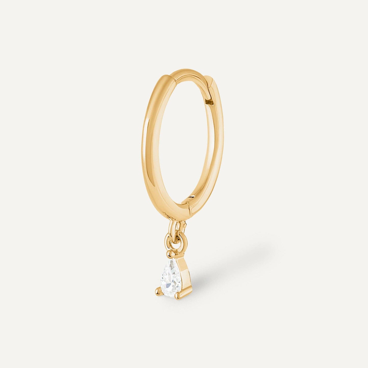 CHIN Piercing oorbel van S925 zilver met 24-karaats fijn goud