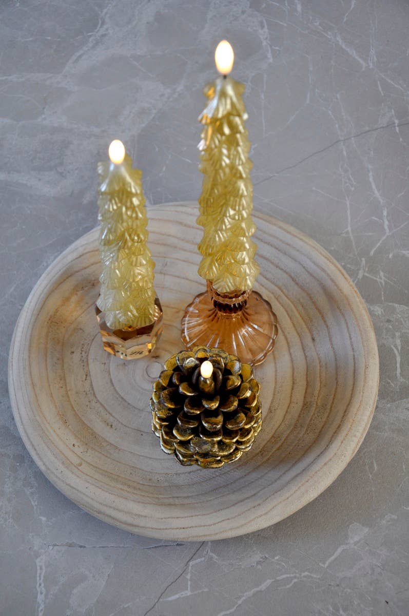 LED X-Mas Tree Candle Gold RC - Set of 2
