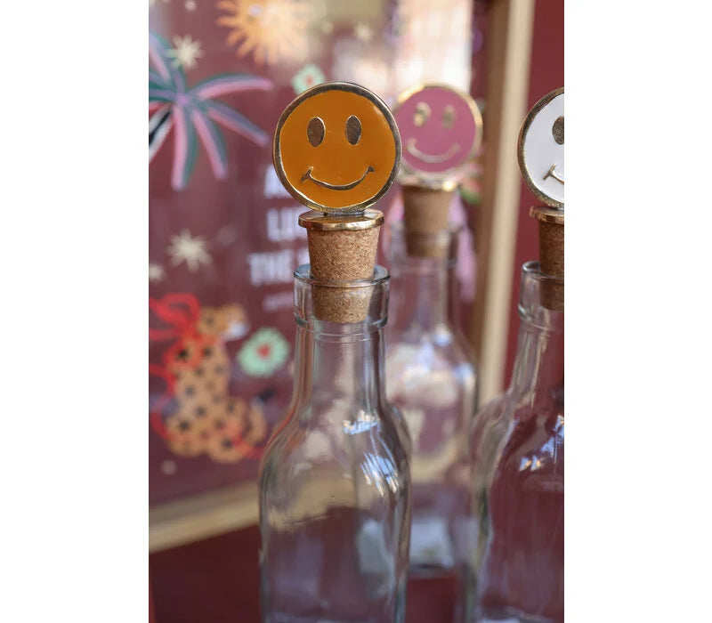 Flessenstopper smiley oranje